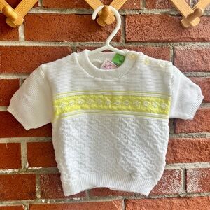 Angel Dear White and Yellow Knit Sweater
